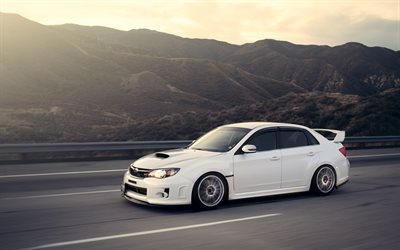 Subaru Impreza Beyaz Beyaz Subaru Impreza, Impreza tuning, Subaru, yol, tuning, hız