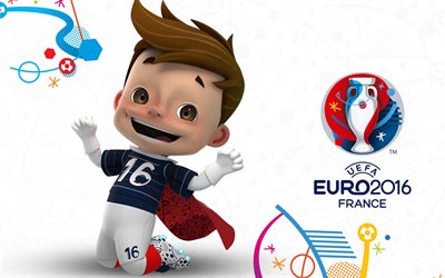 L'Euro 2016, la France 2016, le football, la mascotte de l'Euro 2016