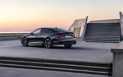 2023年, アウディrs5コンペティション, 4k, 背面図, 外観, 新しい黒のアウディrs5, ドイツ車, アウディ
