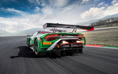 2023, Lamborghini Huracan GT3 EVO2, 4k, rear view, exterior, racing car, Huracan tuning, Italian supercars, Lamborghini