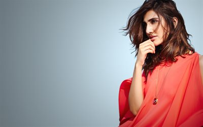 vaani kapoor, actrice indienne, photoshoot, robe rouge, belle femme, portrait, bollywood