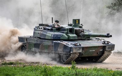 amx-56 leclerc, poussière, char de combat principal français, armée française, chars, véhicules blindés, mbt