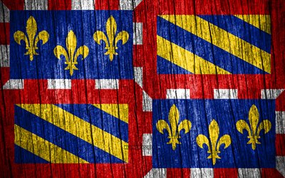 4k, bandera de borgoña, día de borgoña, provincias francesas, banderas de textura de madera, provincias de francia, borgoña, francia