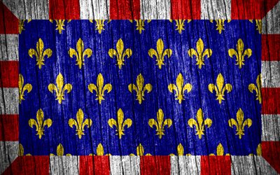 4K, Flag of Touraine, Day of Touraine, french provinces, wooden texture flags, Touraine flag, Provinces of France, Touraine, France