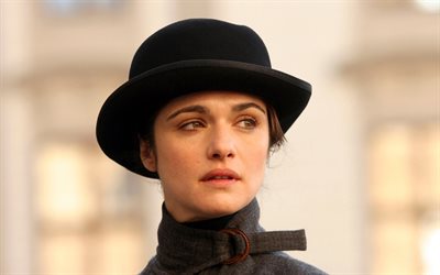 Rachel Weisz, portrait, English actress, photoshoot, English star, popular actresses, black hat, gray coat