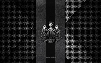 Newcastle United FC, Premier League, black knitted texture, Newcastle United FC logo, English football club, Newcastle United FC emblem, football, Newcastle, England