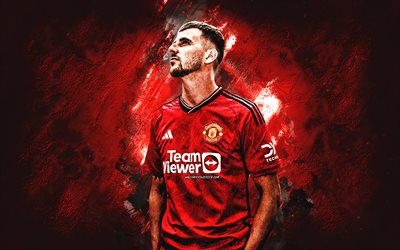 Mason Mount, Manchester United FC, English football player, midfielder, red stone background, Premier League, England, football