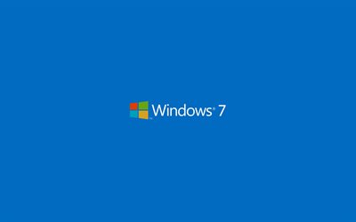 windows 7, blauer hintergrund, betriebssystem, windows 7 logo, windows stock wallpaper, fenster