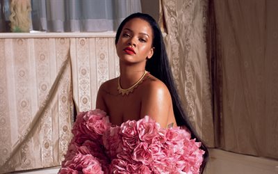 4k, Rihanna, 2023, superstars, barbadian singers, Robyn Rihanna Fenty, american celebrity, picture with Rihanna, music stars, brunette woman, Rihanna photoshoot