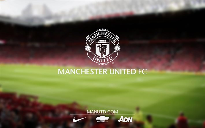 manchester united, logo, jalkapallo, stadion