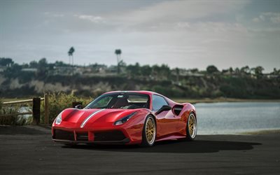 Ferrari 488 GTB, 2016, supercars, Boden Autohaus, tuning, rouge ferrari