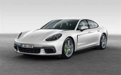 Porsche Panamera 4 E-Hybrid, 2018, les voitures de luxe, studio, argent Panamera