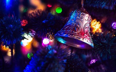 Navidad, campana, Año Nuevo, navidad, decoraciones
