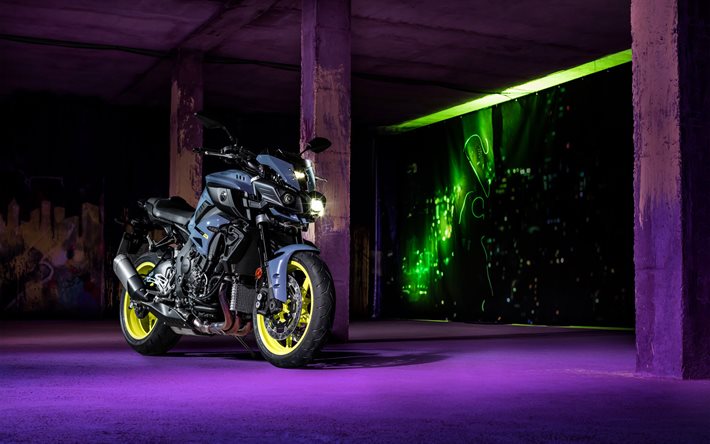 Yamaha MT-10, 2017, cool motorcycle, new motorcycles, underground garage, parking, Yamaha
