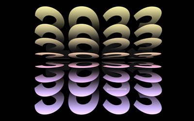 4k, Happy New Year 2023, colorful flip digits, 2023 concepts, flip style, 2023 Happy New Year, 3D art, creative, 2023 black background, 2023 year, 2023 3D digits