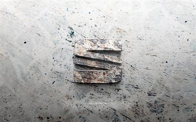 Seat stone logo, 4K, stone background, Seat 3D logo, cars brands, logo sketches, Seat logo, grunge art, Seat