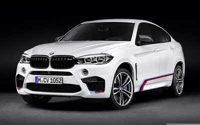 BMW X6M, 2016 voitures, F16, tuning, Accessoires de Performance, blanc x6