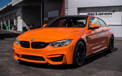 BMW M4, F82, sportcars, 2016 cars, tuning, orange bmw