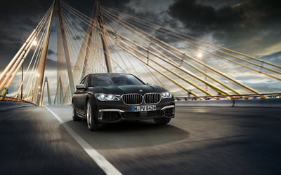 7 de BMW, M760Li, XDrive, 2017, berline de luxe, BMW, route, vitesse