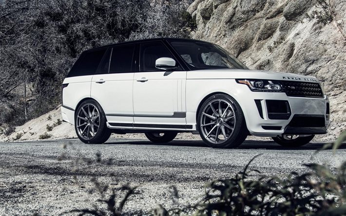 Land Rover, vehículo de lujo, SUVs, 2016, Range Rover Vogue, blanco Range Rover