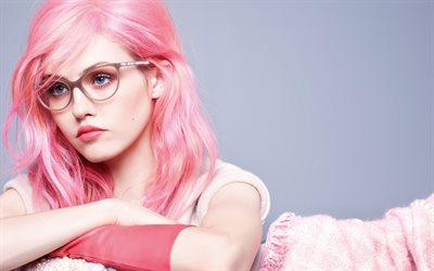 Charlotte Free, modelli, bellezza, ragazze, 2016, i capelli rosa