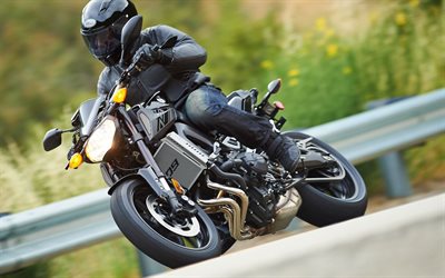 rider, 2016, Yamaha FZ 09, moto, movimento, nero yamaha