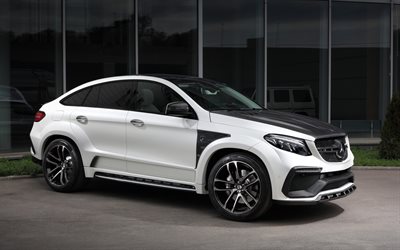 Mercedes-Benz GLE-Class, C292, 2016, white mercedes, tuning Mercedes, crossovers, new cars, tuning, TopCar, Mercedes