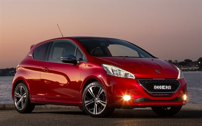 Peugeot 208 Gti, 2017 coches, hatchback, rojo 208, los coches franceses, Peugeot