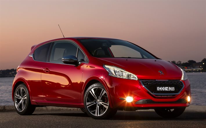 Peugeot 208 Gti, 2017 cars, hatchbacks, red 208, french cars, Peugeot