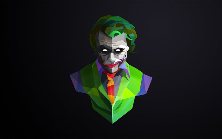 Joker, a pianta poligonale, creativo, sfondo grigio