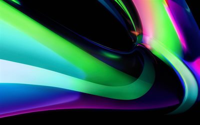 flussi di luce colorati, 4k, raggi al neon, creativo, raggi colorati, sfondi astratti, opere d arte, flusso di luce, sfondo con flusso di luce
