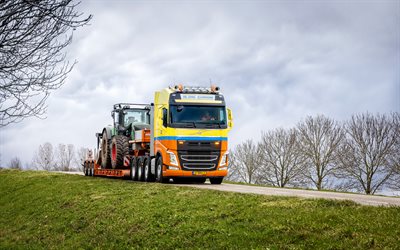 volvo fh 540, transport de tracteur, camions 2021, lkw, nl-spec, transport de marchandises, 2021 volvo fh, concepts de camionnage, camions, volvo