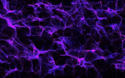 violetti abstrakti savu, 4k, luova, purppura neonsäteet, abstrakti savu, purppura neon valot