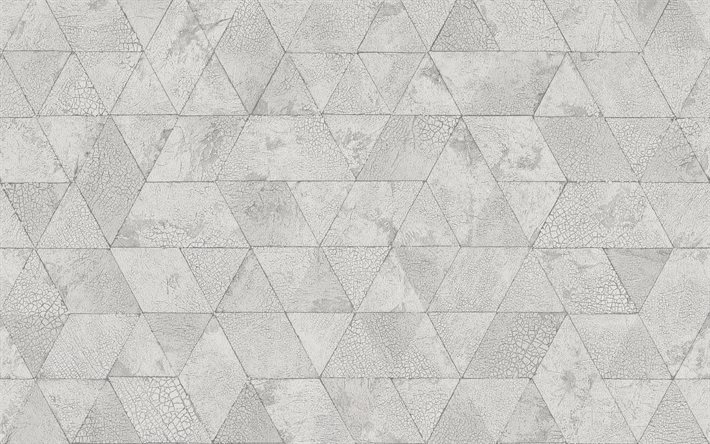 texture pietra chiara, texture pietra triangoli, texture piastrelle triangoli, sfondo piastrelle grigie, piastrelle triangolari, texture pietra