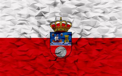 bandeira da cantábria, 4k, província espanhola, fundo de polígono 3d, textura de polígono 3d, dia da cantábria, 3d bandeira da cantábria, símbolos nacionais espanhóis, arte 3d, província da cantábria, espanha