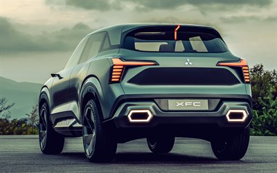 4k, Mitsubishi XFC Concept, back view, 2023 cars, crossovers, 2023 Mitsubishi XFC, japanese cars, Mitsubishi