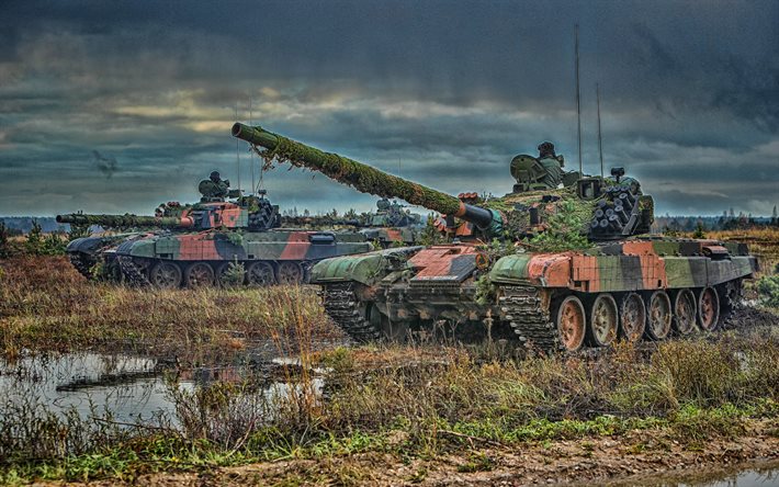 4k, pt 91 twardy, tanque principal de batalha polonês, veículos blindados, polônia, t 72m1, tanques, forças terrestres polonesas, veículos blindados modernos