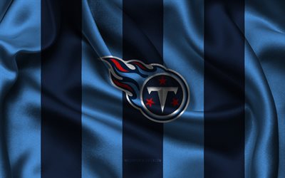 4k, tennessee titans logotyp, blått sidentyg, amerikanskt fotbollslag, tennessee titans emblem, nfl, tennessee titans märke, usa, amerikansk fotboll, tennessee titans flagga