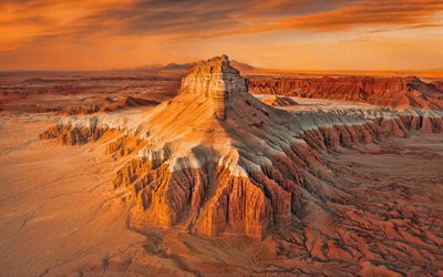 anıt vadisi, akşam, gün batımı, turuncu kayalar, colorado platosu, kumtaşı tepeleri, arizona, çöl, amerika birleşik devletleri