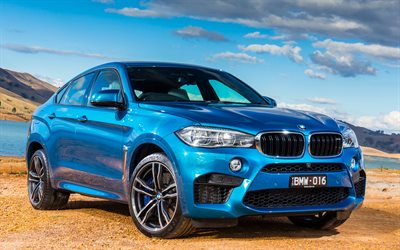 BMW X6M, tuning, F16, AU-spec, 2016 voitures, supercars, bleu bmw