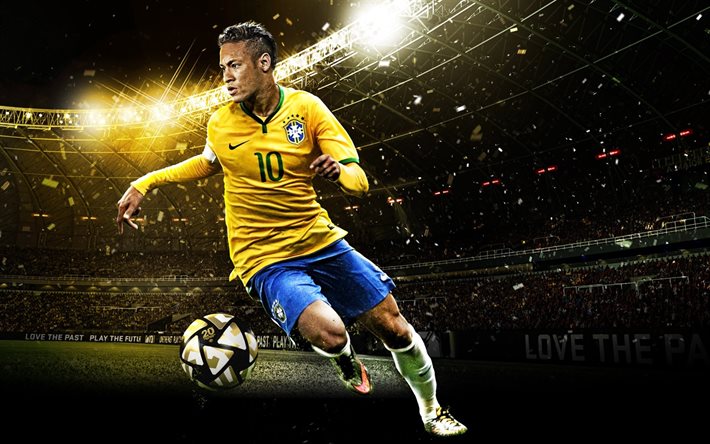 Neymar, fan art, Neymar Jr, Brasile, calciatori, stelle del calcio