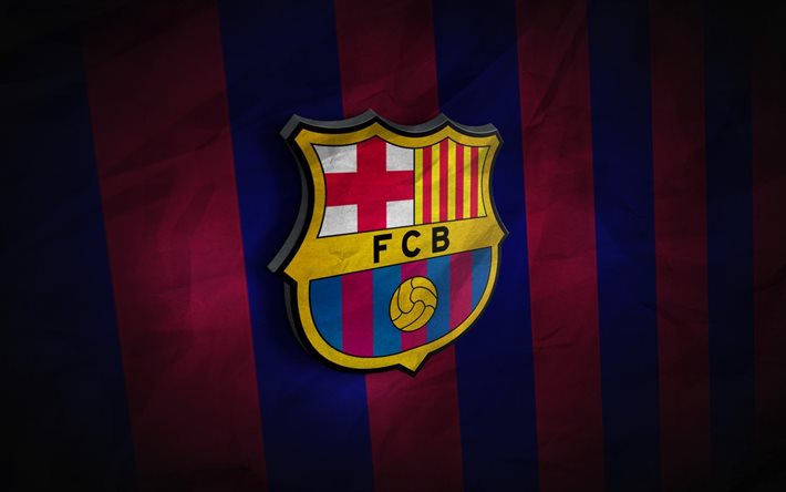 엠블럼 바르셀로나, fc 바르셀로나, 카탈로니아, 축구, 스페인, 3d 상징