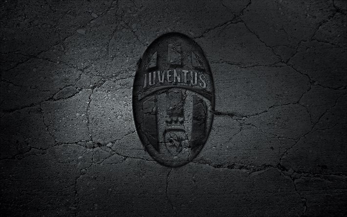 logo, Juventus, stone texture, emblem, mark