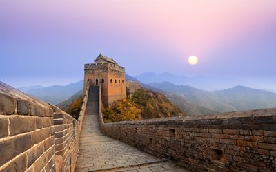 great wall of china, die 7 wunder der welt, china, die welt, wunder, berge