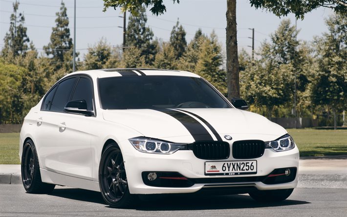 BMW M3, F30, tuning, Concept One, sedans, white m3, BMW