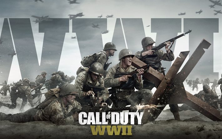 Call of Duty WW2, soldiers, 2017 games, Call of Duty WWII