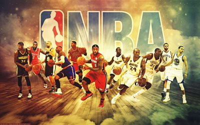 nba, 2016, jogadores de basquete, fã de arte