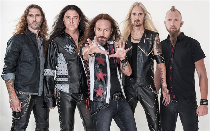 hammerfall, ruotsalainen heavy metal -yhtye, oscar dronjak, david wallin, pontus norgren, joacim cans, fredrik larsson, hammerfallin jäsenet