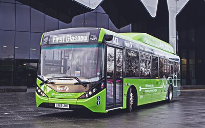4k, byd 알렉산더 데니스 enviro200ev, 녹색 버스, 2019년 버스, 여객 수송, b36f, 버스와 사진, 전기 버스, 여객 버스, 알렉산더 데니스, 비야디