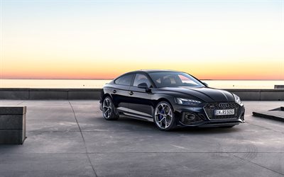 2023, Audi RS5 Competition Plus, 4k, front view, exterior, new black Audi RS5, RS5 tuning, Audi pictures, German cars, Audi
